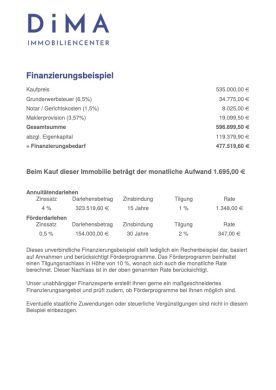 Immobilien-Ensemble bestehend aus 2 EFH Achtung Förderdarlehen möglich! Monatliche Rate nur 1.695€ - Finanzierungsbeispiel