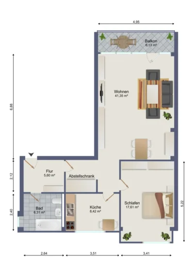 Attraktive Kapitalanlage – vermietete 2 Zimmer Wohnung im Herzen von Rheydt, 41236 Mönchengladbach / Rheydt, Etagenwohnung