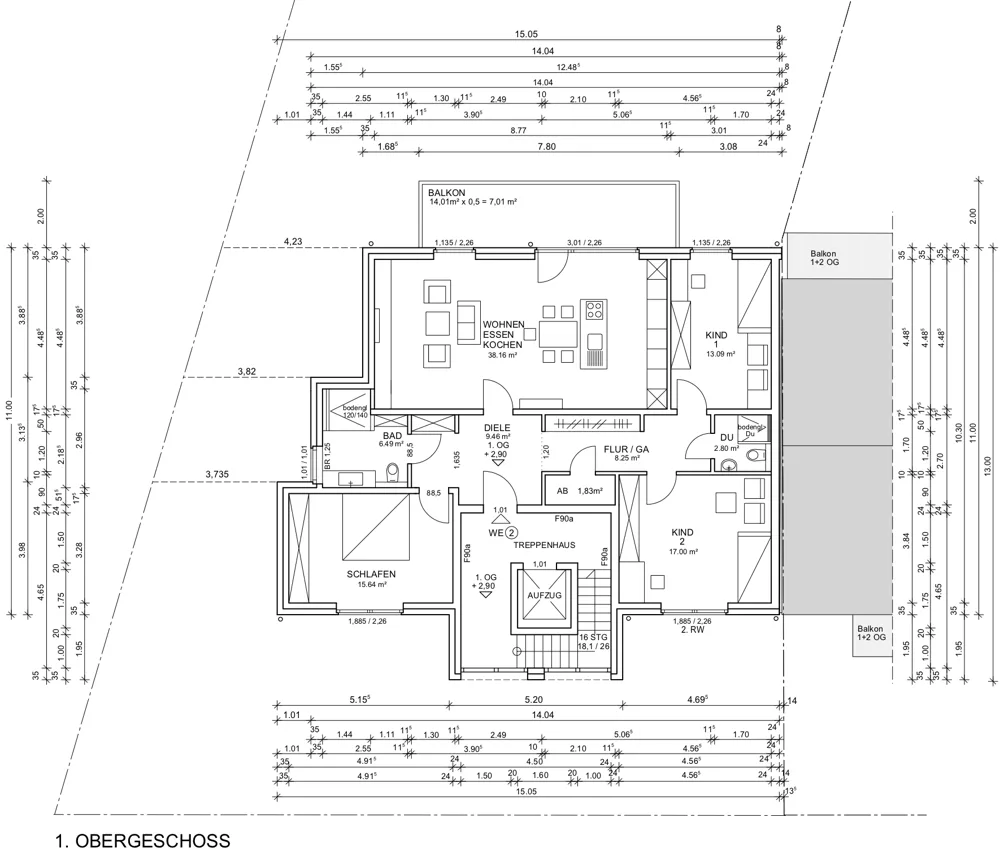 Grundriss 1. Obergeschoss
