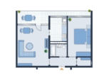 Wohnungsgrundriss - Modernisierte 2-Zimmer-Wohnung mit Aufzug in ruhige Lage von Kempen.