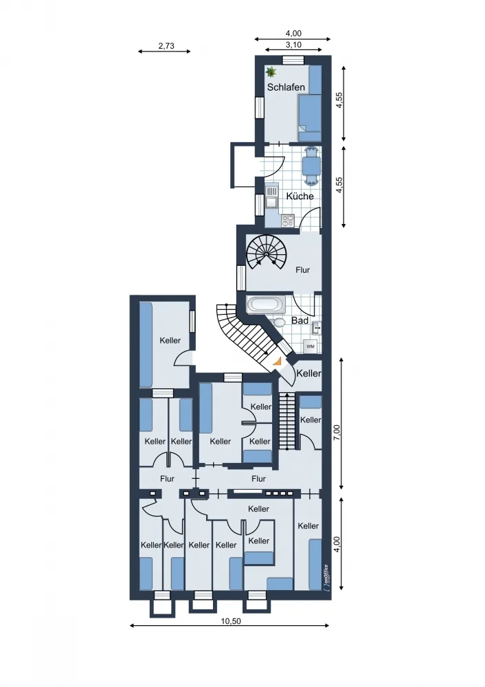 Grundriss Erdgeschosswohnung Anbau