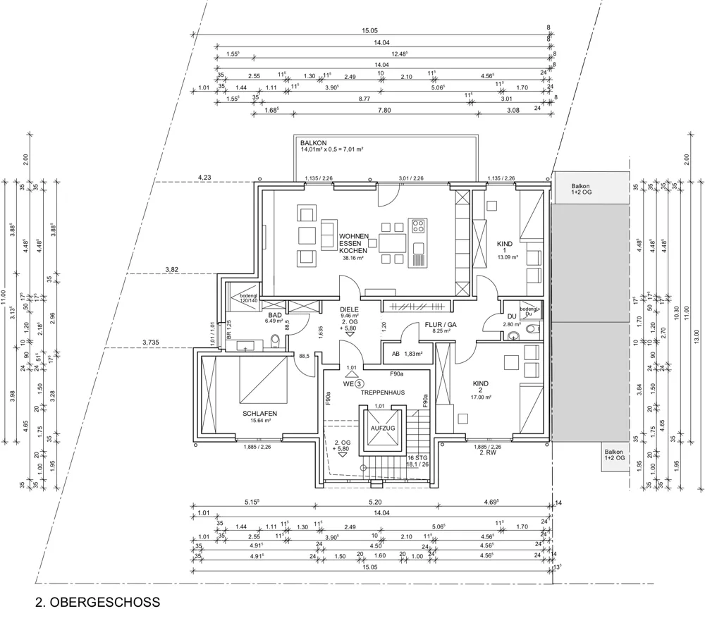 Grundriss 2. Obergeschoss