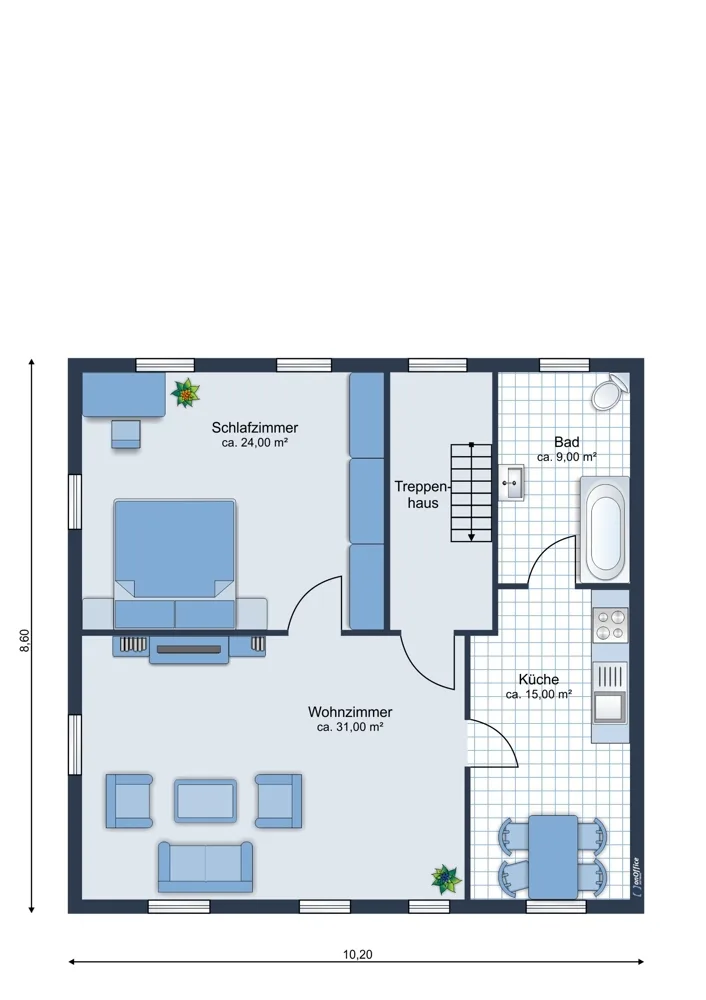 1. OG ca. 79 m²