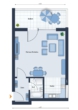 Grundriss - Gemütliches, möbliertes 1-Zimmer-Apartment mit Balkon in ruhiger Lage nahe Borussia-Park